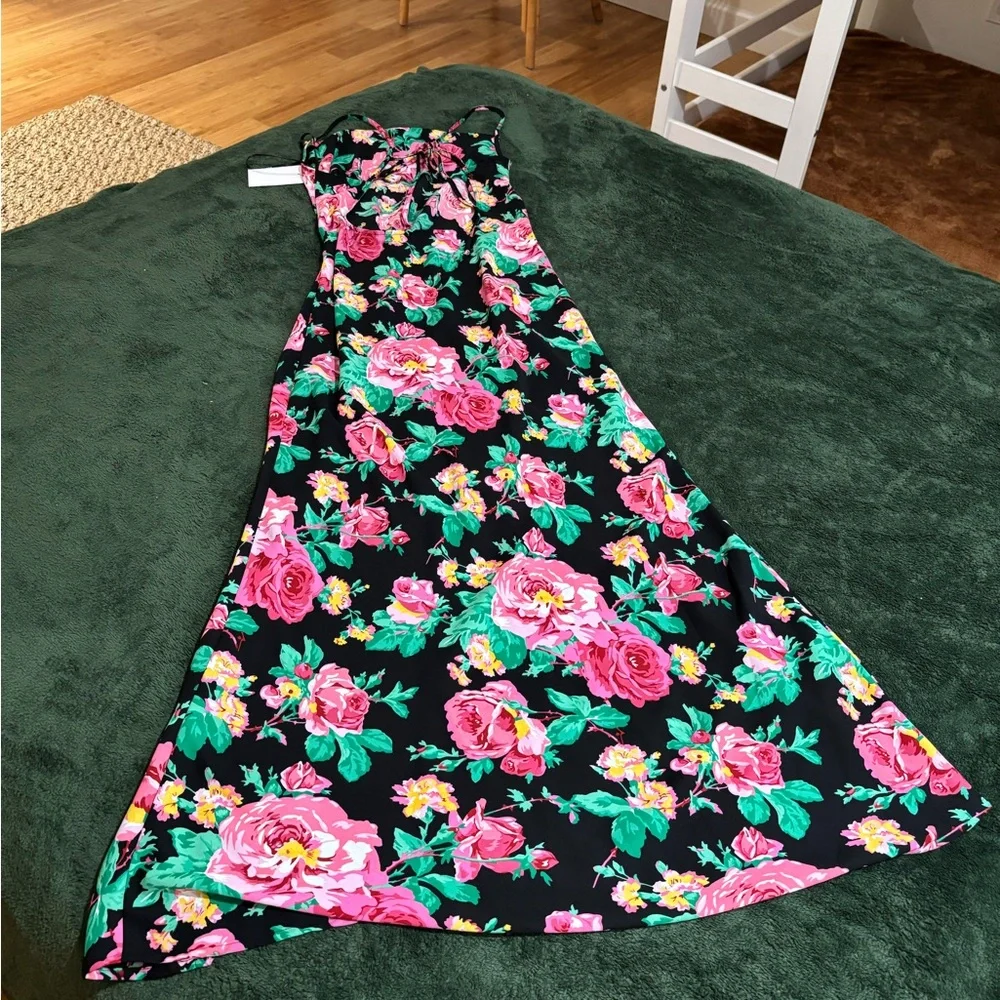 NWT Small For Love & Lemons Becca Floral Side Slit Open Back Maxi Dress - - Picture 4 of 7